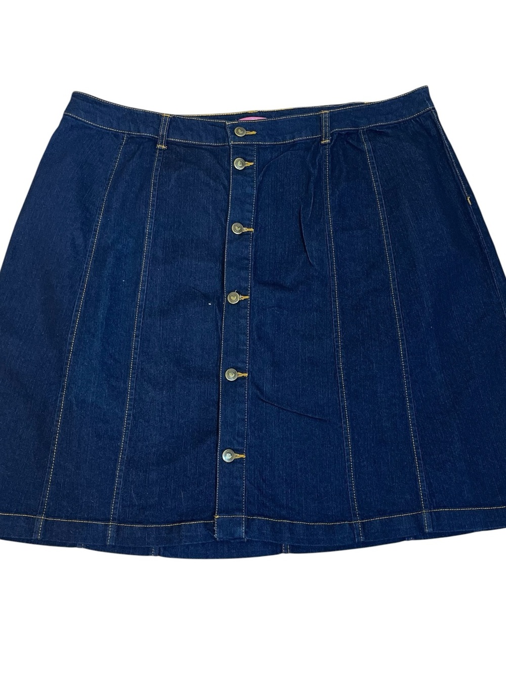 Woman Within Navy Blue Denim Button-Front A-Line Skirt Sz 20W